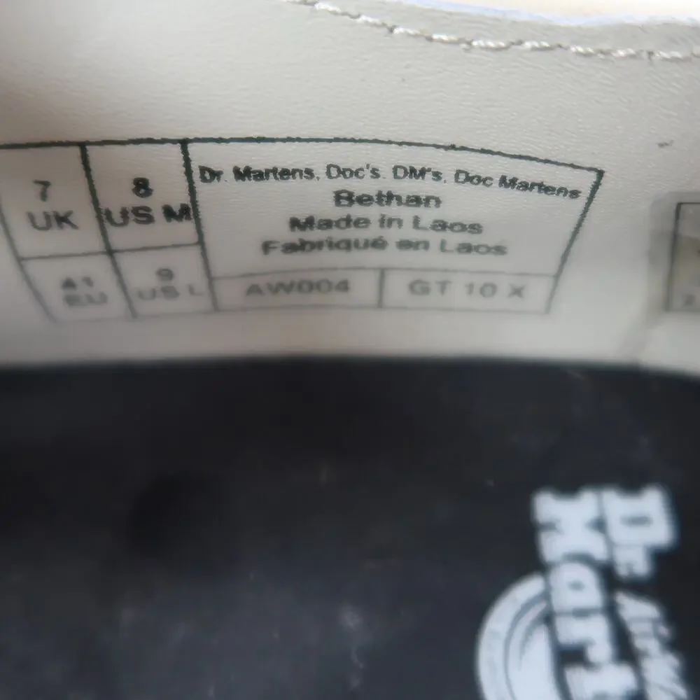 Dr. Martens Bethan Mary-Jane Beige Pisa Leather Platform Lug Sole Shoes 9